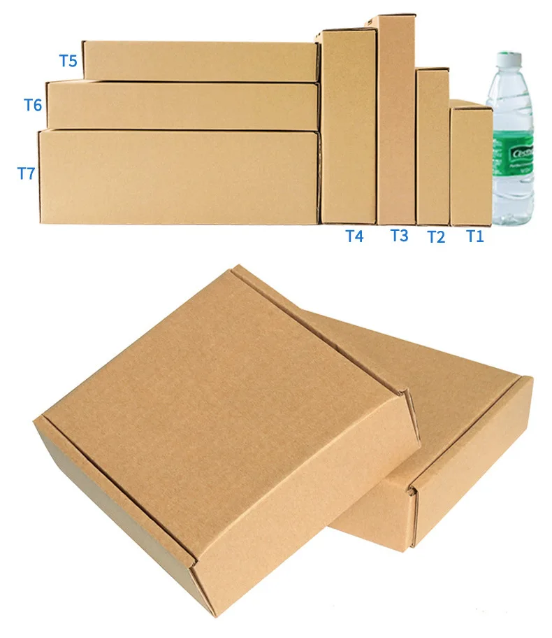 100/Bags Wholesale Custom Shipping Boxes Small Carton Packing Box Paperbox Express Moving Paper Box