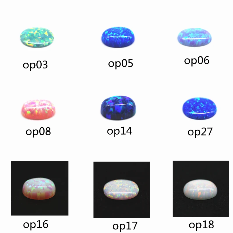 3*5-8*10mm multicolored synthetic opal oval cabochon opal OP#05 blue fire opal loose gemstones oval flat back cabochon cut gems