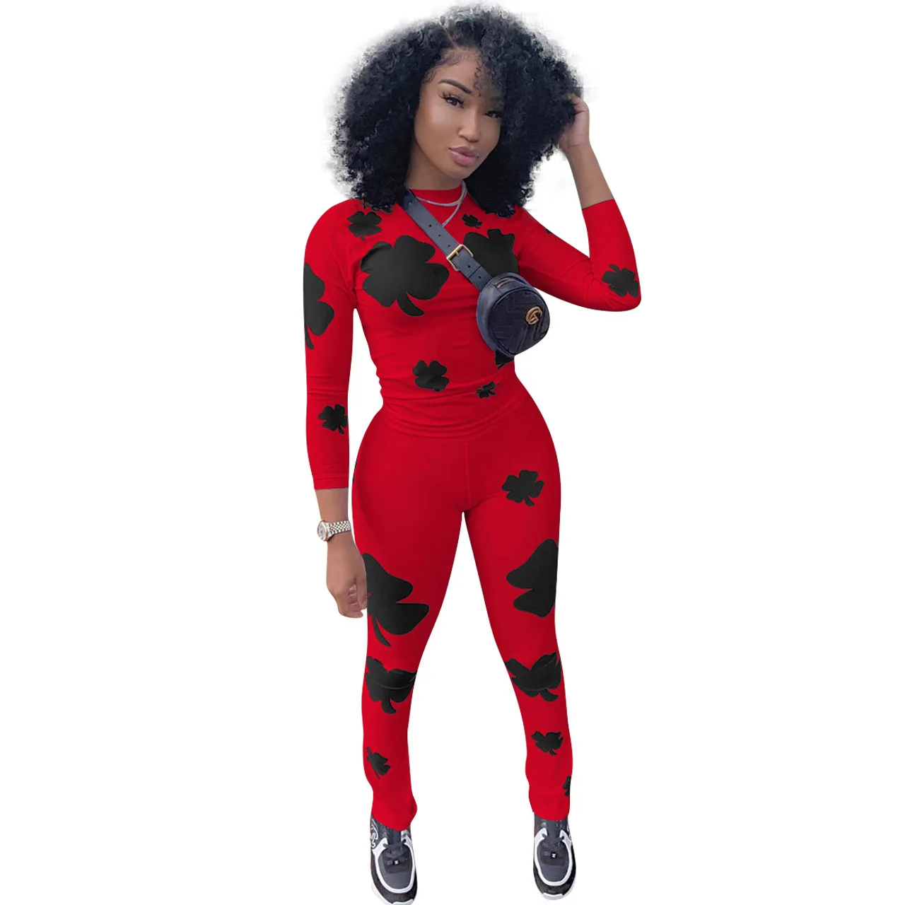 Dropshipping New Arrivals Print Bodycon Casual Womens Sets Women Clothing Sets 2022 Fall Clothing For Women