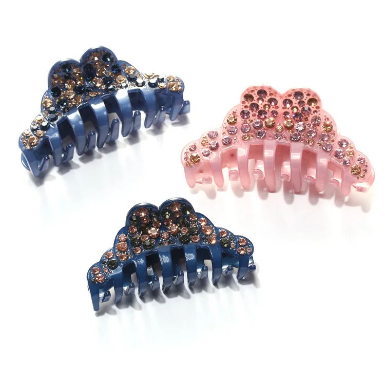 C & J роскошный красивый кристалл акриловая смола зажим для волос милый Сияющий Полный Бриллиант горный Хрусталь Ацетат заколка для волос