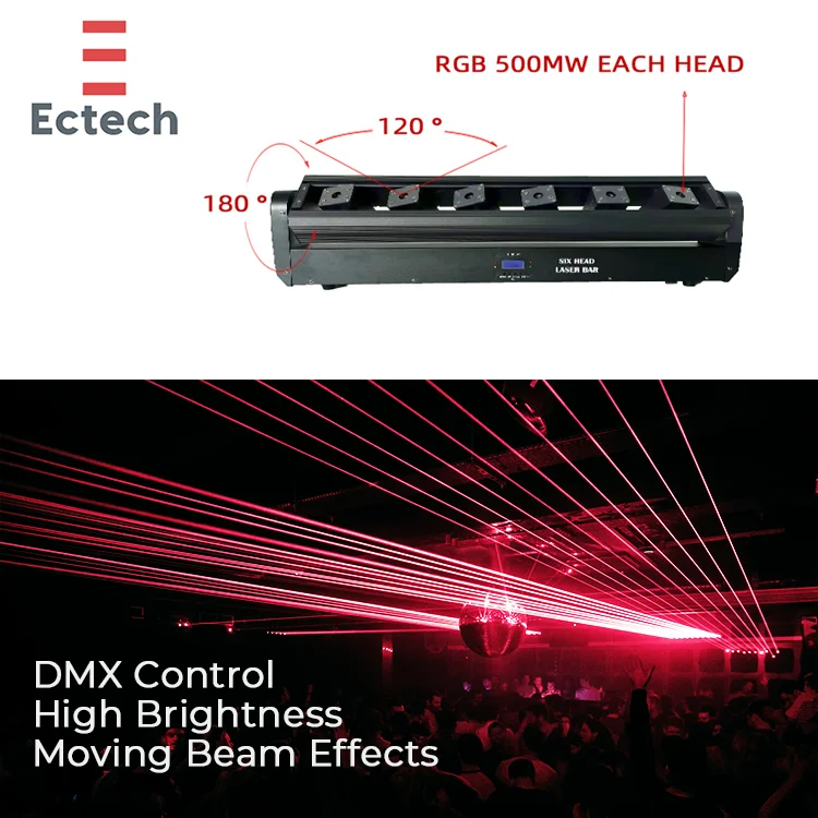Лидер продаж DMX512 6 RGB движущаяся головка лазерные лучи с эффектом профессионального шестигранного лазерного света сценический диджейский движущийся