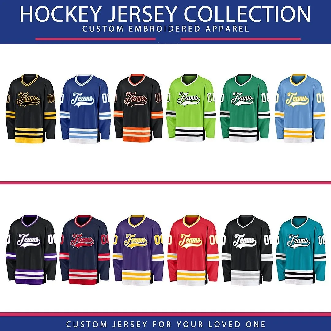 Unique custom ice hockey team practice jerseys canada name & number tackle twill usa hockey jerseys