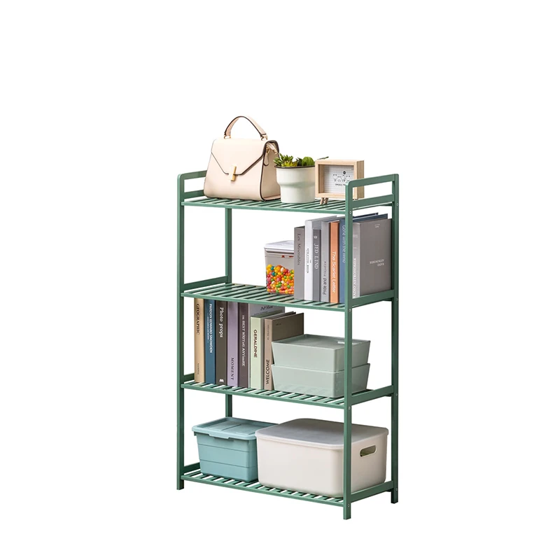 House Decoration Cheap Price Space Saving Living Room Furniture 4 Tier Bamboo  Bookshelf Bookcase