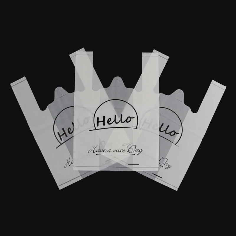 custom HDPE carry out thank you plastic t shirt shopping bag carrier bag for food packing