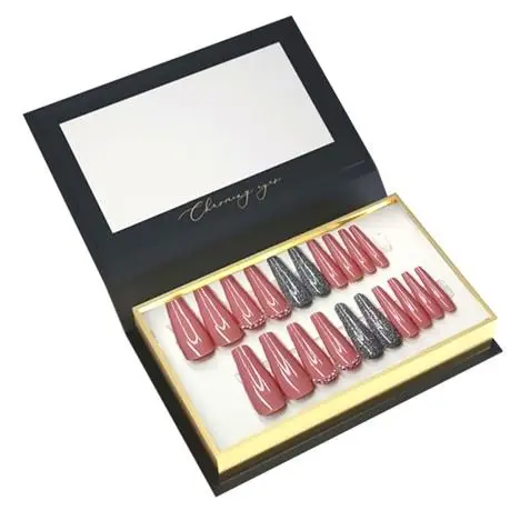 
2021 new high quality packages factory press on nail packaging box 