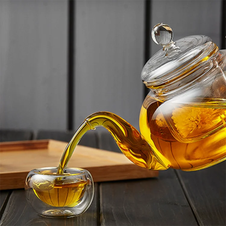 Transparent high borosilicate teapot heat resistant glass tea pot with infuser