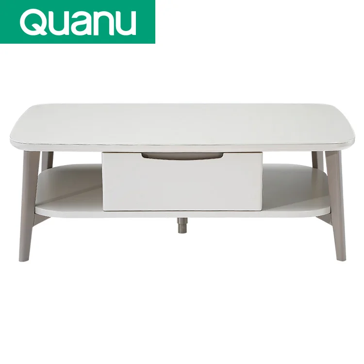 70568 Modern Nordic Tempered Glass Living Room Furniture Extendable TV Cabinet Tea/End Table Combination