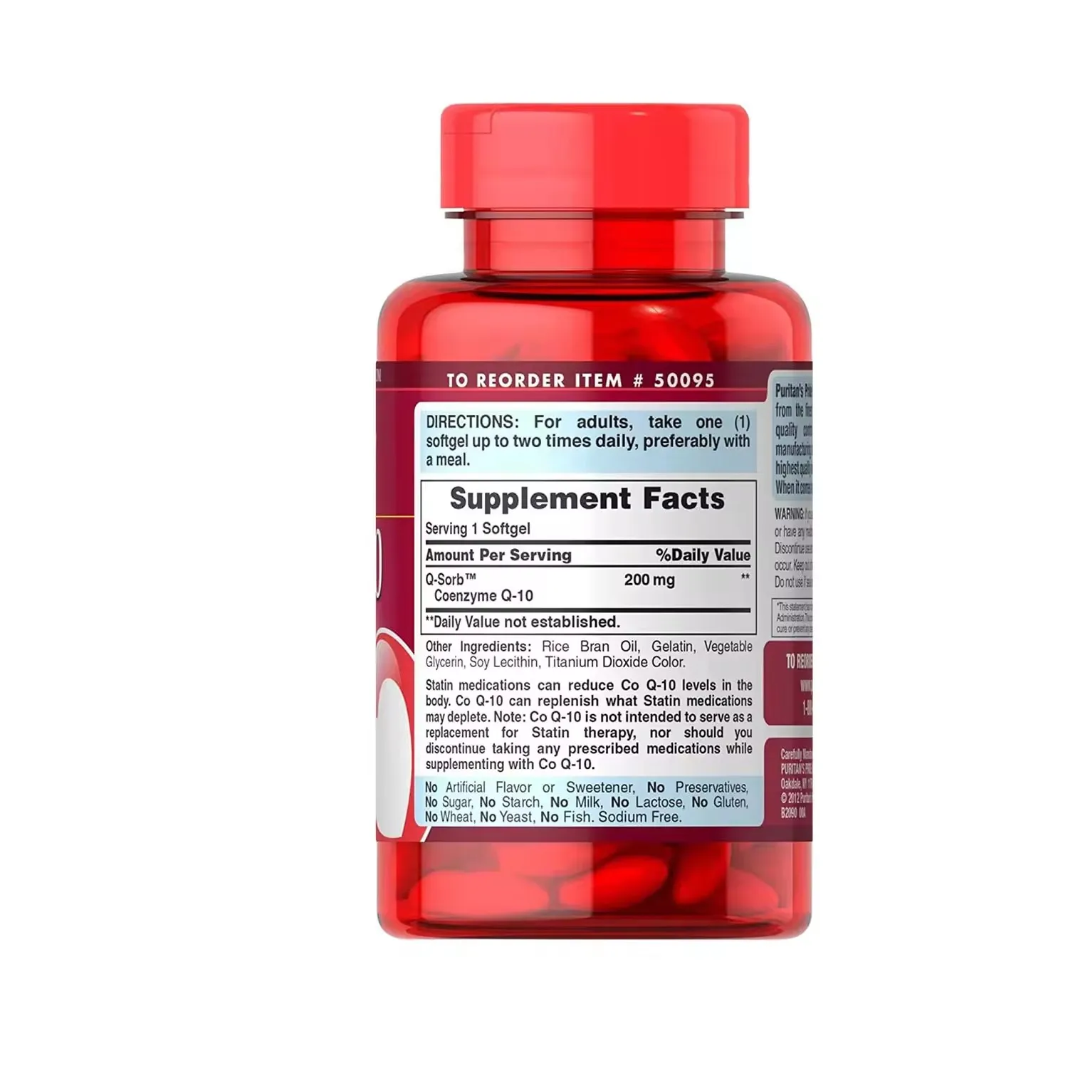 OEM Vegetarian Gluten Free Heart Health Energy Production 200 mg Coenzyme Q10 240 Soft Capsules Vegetarian Softgels