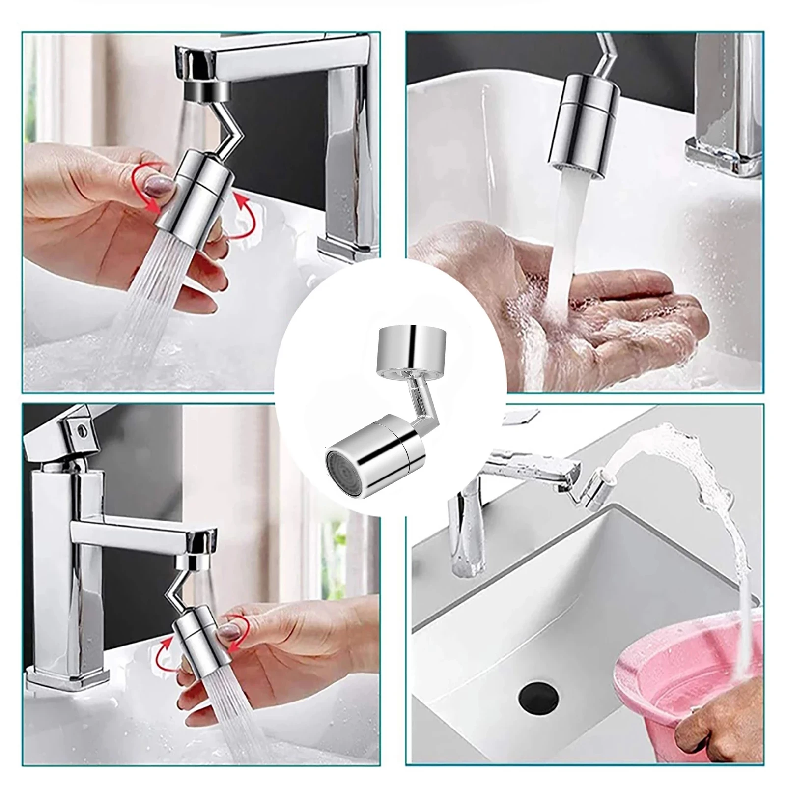 720 градусов Универсальный всплеск фильтр кран спрей голова умывальник кухонный удлинитель адаптер насадка Гибкая смесители