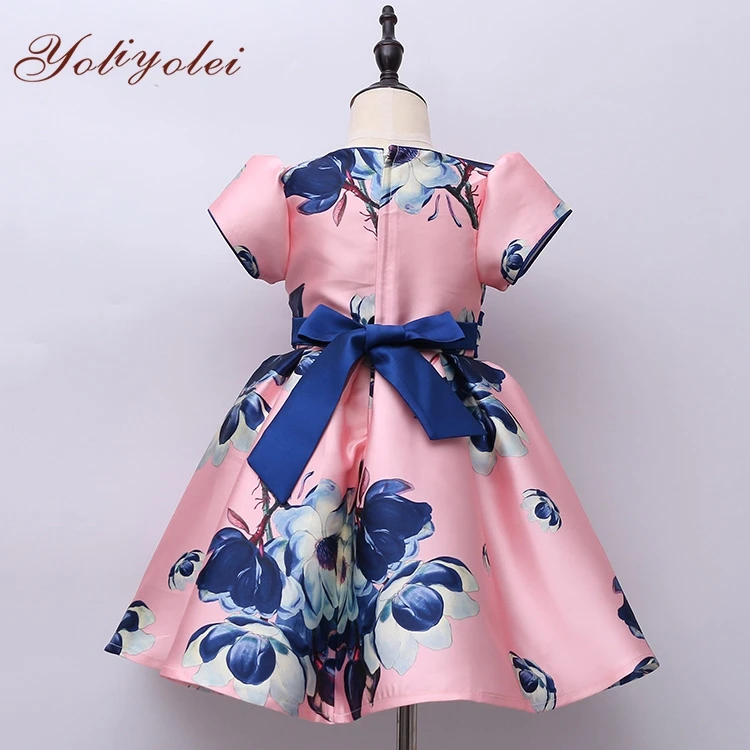 Новейшее летнее платье в африканском стиле с цветочным принтом для девочек, платья для девочек