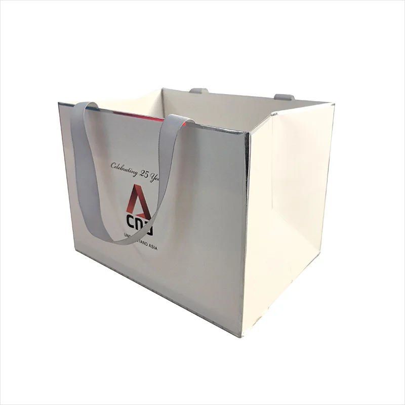 Custom Printed Your Own Logo Shopping Paper Bag With Ribbon Handles Craft Paper Bags For Boutique Gift Jewelry