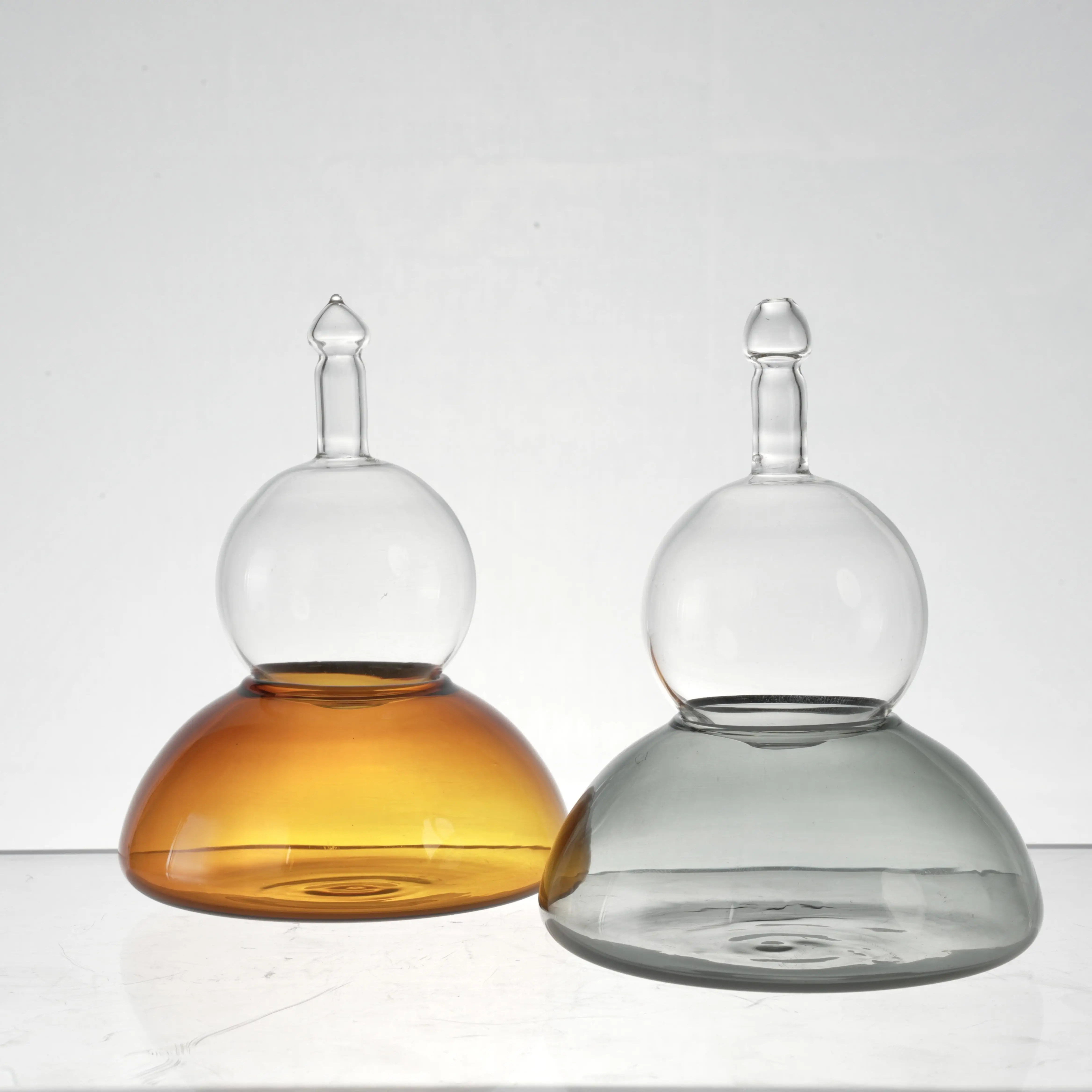 Manufacturer Custom Transparent Hand  Blown Printed Colorful  High Resistance Glass Incense Holder For Stick Home Decoration