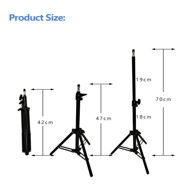 70 cm adjust metal light stand small tripod and Phone stand For desktop Ring light photography