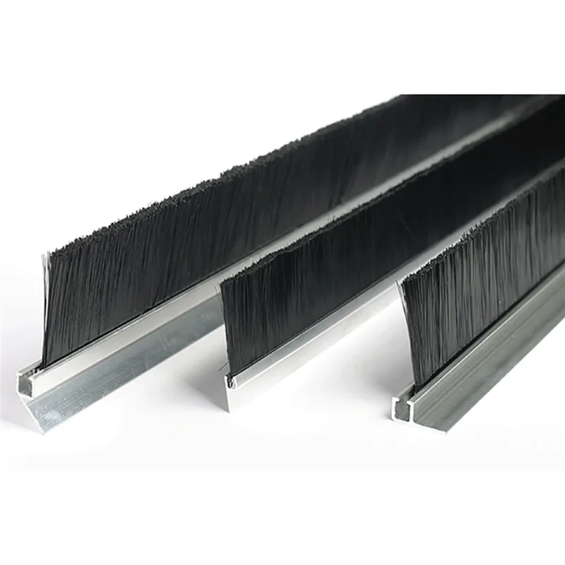 Custom door sealing furniture dust removal black PP nylon bristle brush