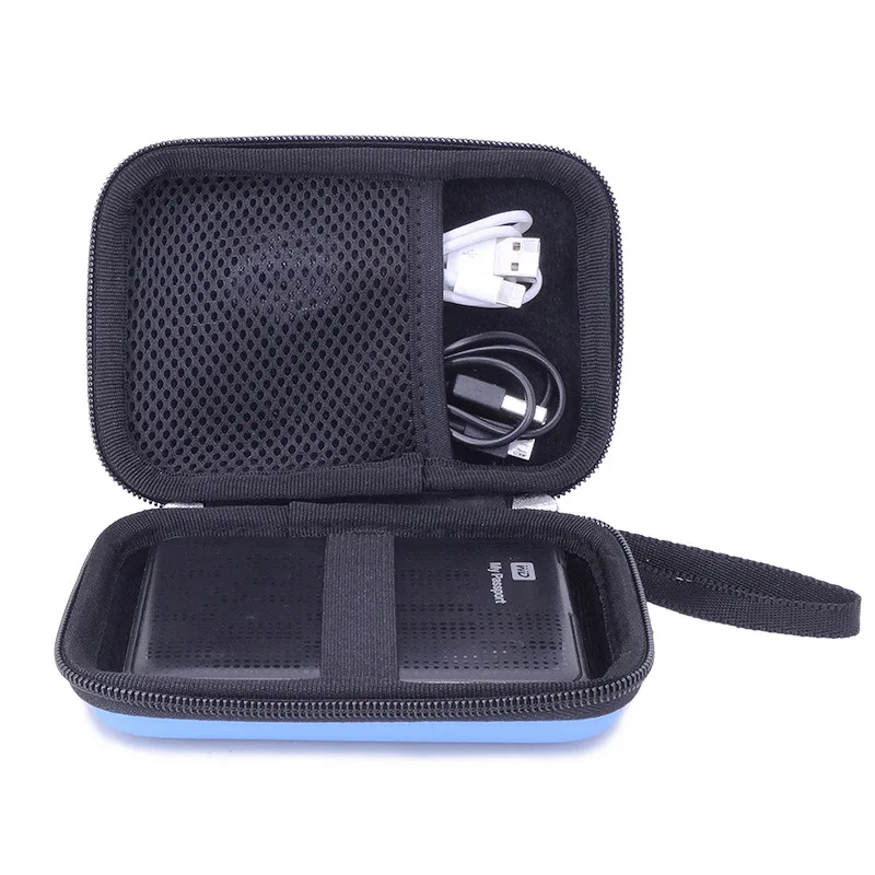 Custom logo portable shockproof zipper eva hard shell drive pouch powerbank tech electronic organizer carrying tool case