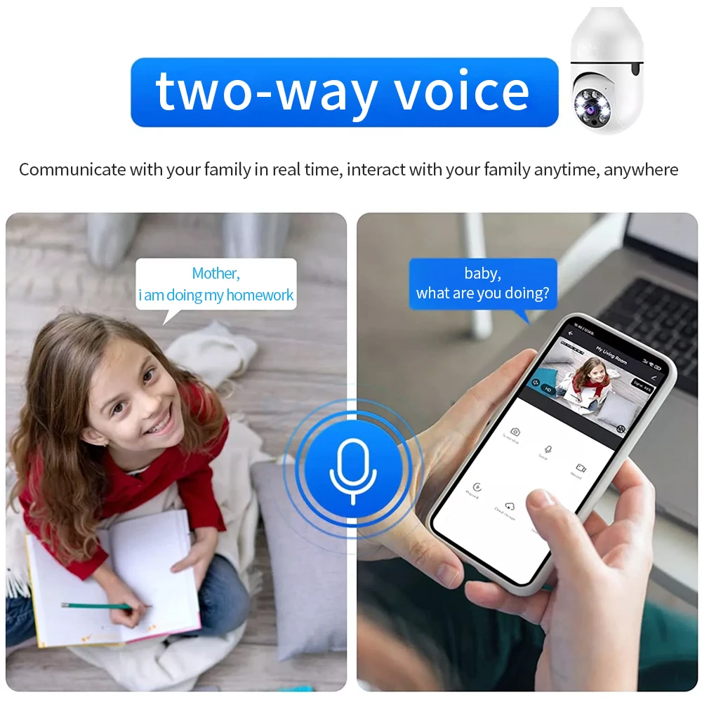 Surveillance cameras in the form of bulb, wifi light socket bulb security camera bulb, e27 bulb camera