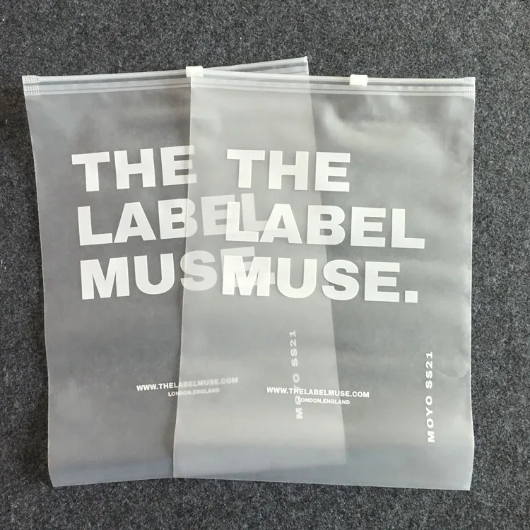 Custom Size Frosted Biodegradable Plastic Packaging Zipper Bags T Shirt Swimwear Zip Lock Printed Logo Bags