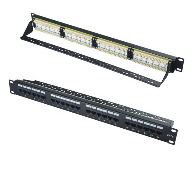 UTP 48 PORTS PATCH PANEL CAT5E CAT6 CAT6A UTP 48 PORTS PATCH PANEL keystone jack cat6 cable management telecom parts