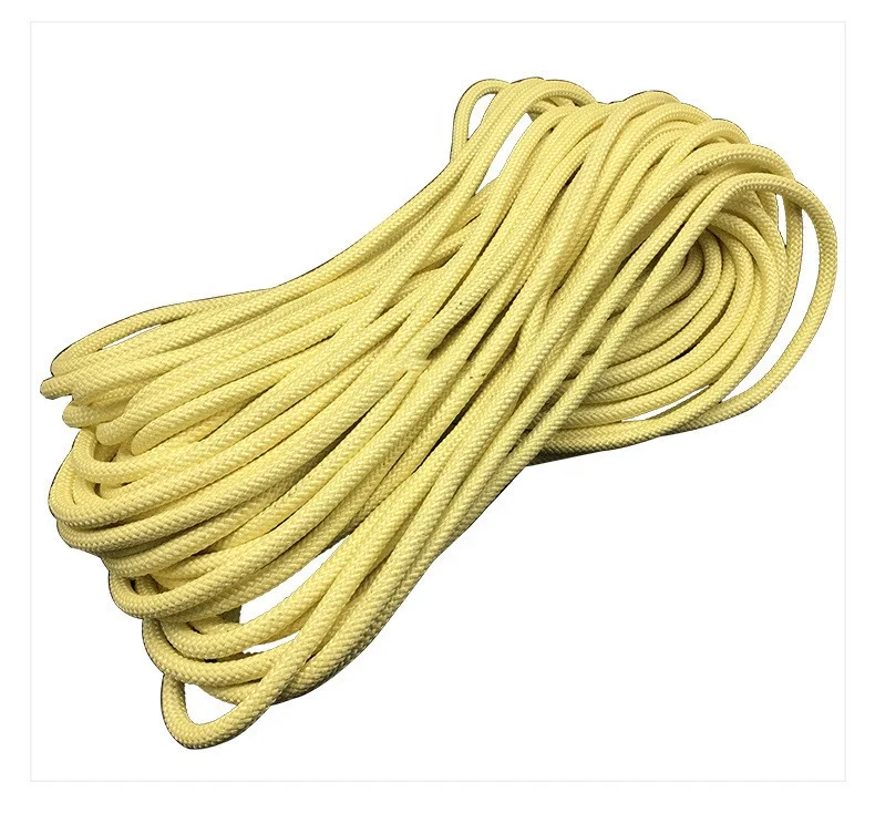 China Aramid Fiber Fabric Cord High Strength Cut Resistant Fireproof Woven Aramid Rope For Fire Show Climbing