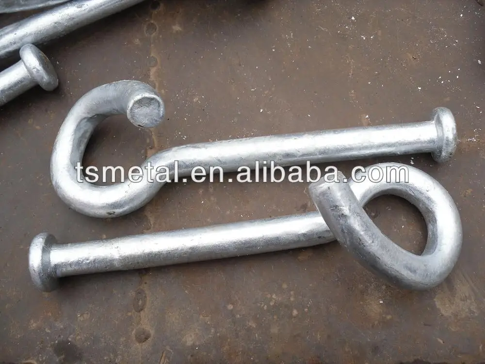 Chinese electric suspension anchor hook HDG pig tail hook