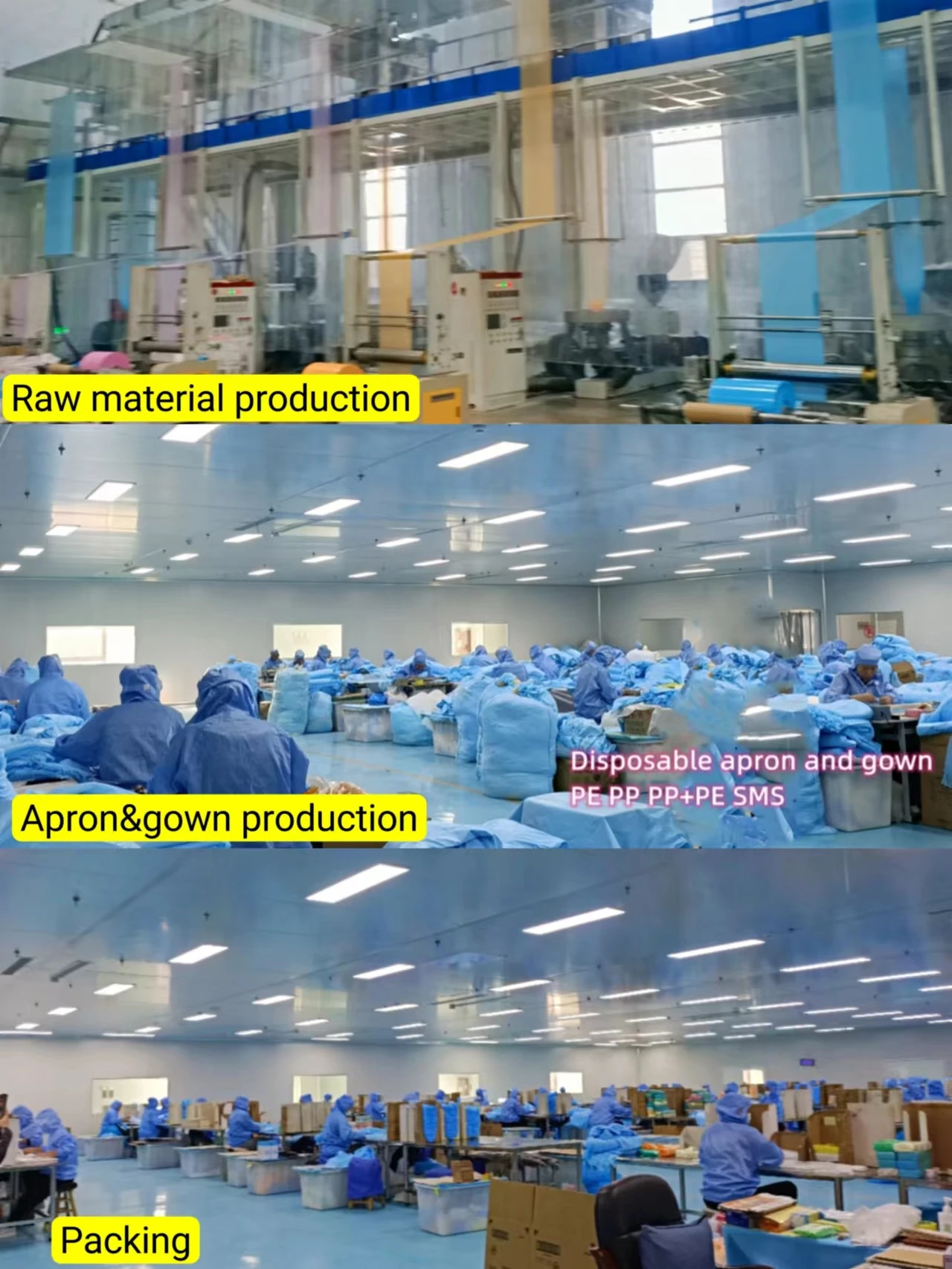 Wholesale disposable plastic apron white clear sleeveless restaurant dish washer kitchen bib apron food processing PE aprons