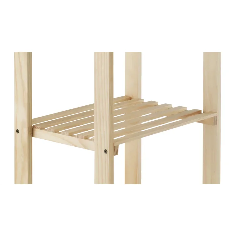 Modern Wooden Open Bedroom Closet Modern Storage Cloth Cabinet Armoire Wardrobe with Partitions, Clothes Rail and shoe rack