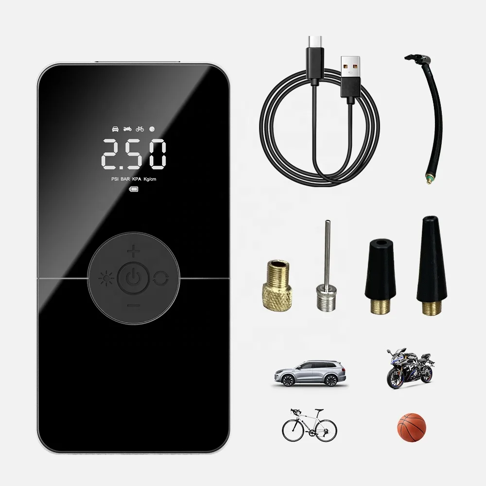 Fast Inflation Car Air Pump Electric Portable Car Tire Inflatable Wireless LCD Digital Inflator Tyre Inflator Pump