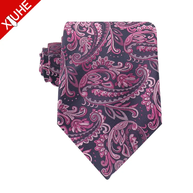 New Design Necktie Jacquard Floral Fashion Silk Tie Custom Paisley Pattern Polyester Mens Ties
