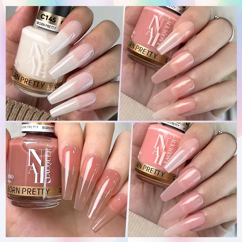 BORN PRETTY PRO Professional Jelly Nude Nail Lacquer Polish Color wholesale Custom Logo Air Drying Non Toxic Organic Nail Polish