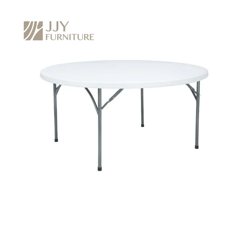 JJY-ZDZ-G002 Round Plastic Foldable Dining Table for Events and Wedding Banquets - New Arrival