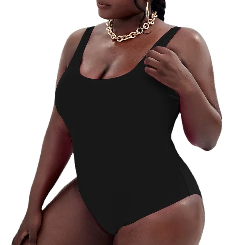Retro Swimsuit Women Swim Wear Female Vintage Monokini Bodysuit 2023 One Piece Plain Black Pink Plus Size Womens Swimwear