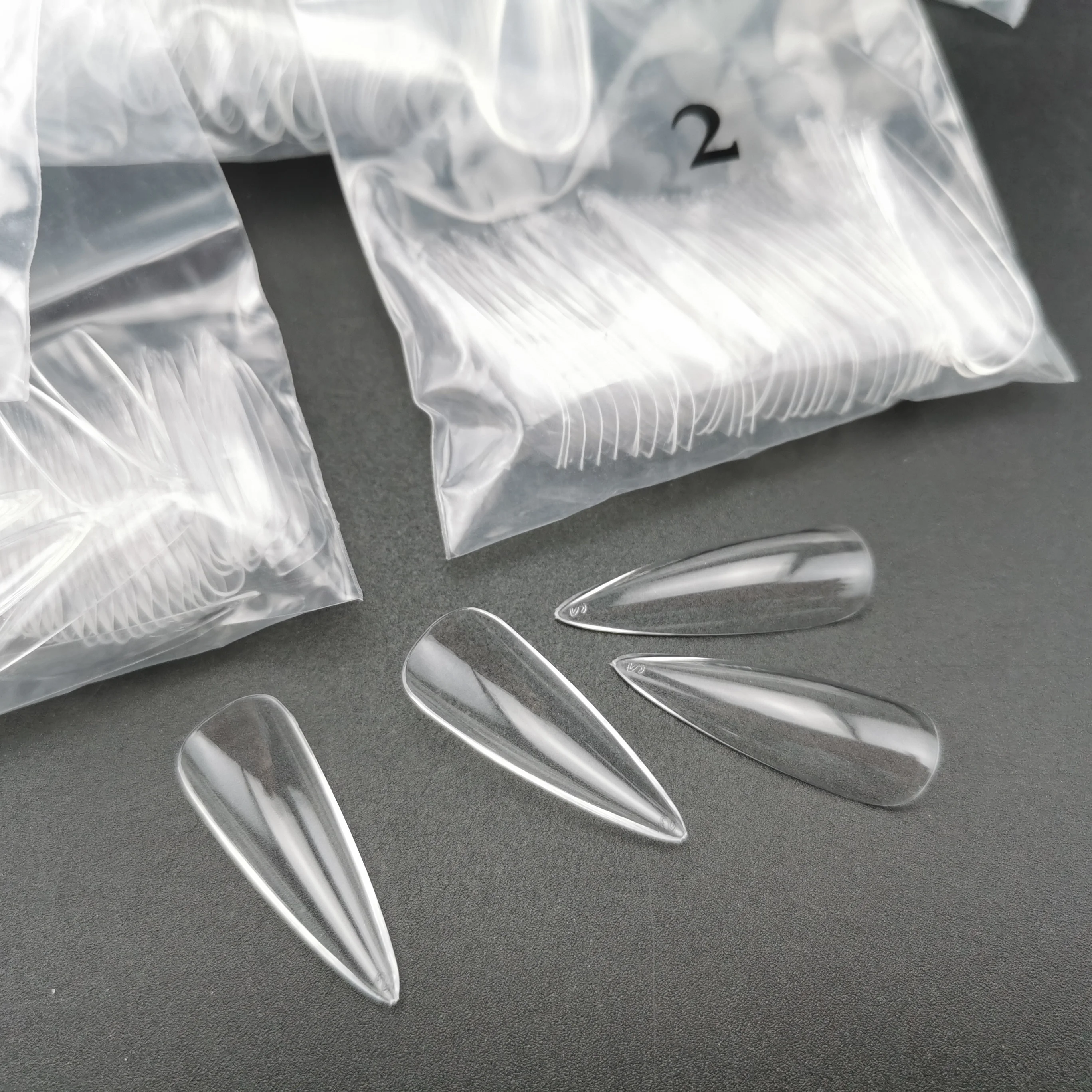 Soak Off Gel-X Tips Pre-Designed Pink Medium Square Nail Tips Full Cover Gel Press On Nails For Salon