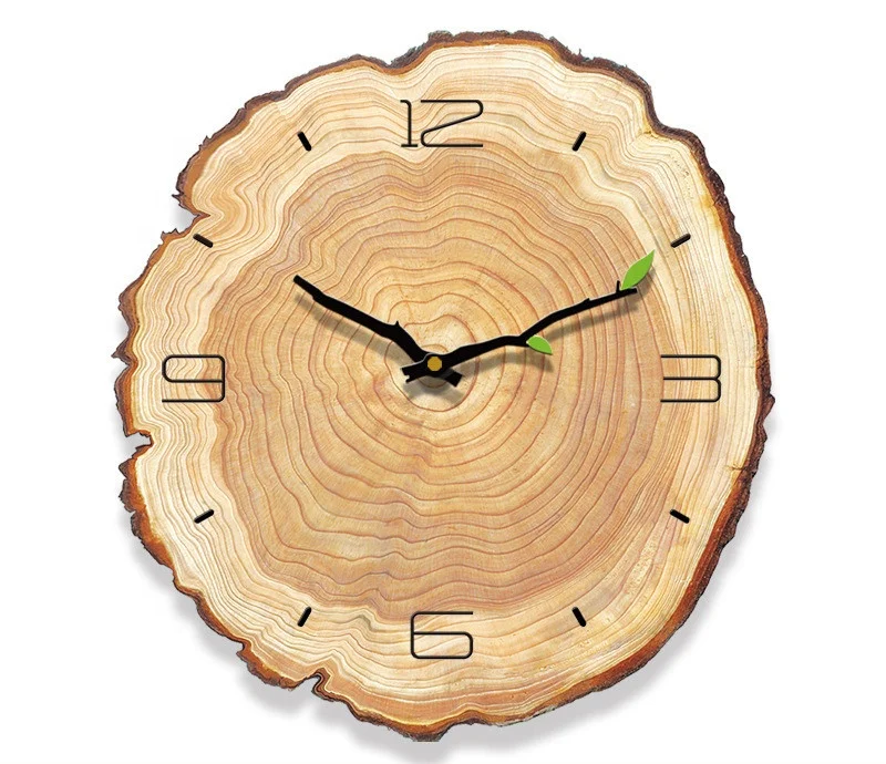 
Distressed Wood 12 and 16 Inch Accent Wall Clock Rattan Hall Wall Clocks 