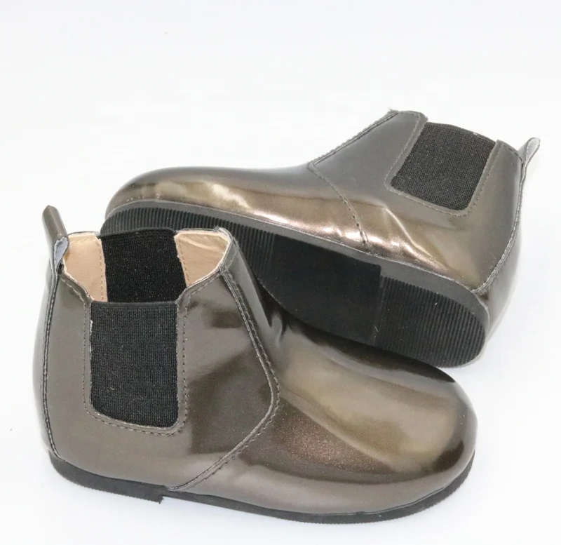 2019 new fashion elastic kids red classy leather boots hard sole winter leather boots