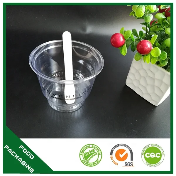 Disposable print plastic Cup  12 16 20 24oz  Custom Logo PET Clear Plastic Cups With Dome Lids