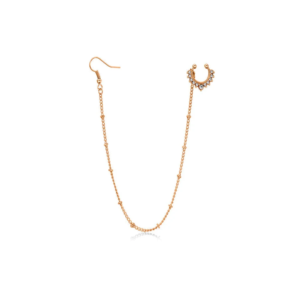 16G Faux Septum Alloy Copper Chain Nose Clip Chain Stainless Steel Faux Nose Piercing Septum Jewelry