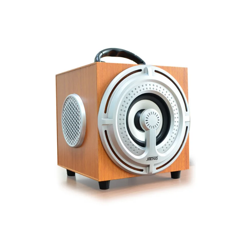 Открытый мини ручной переноски аудио светящийся беспроводной динамик Bluetooth деревянный сабвуфер U диск TF мобильный телефон к