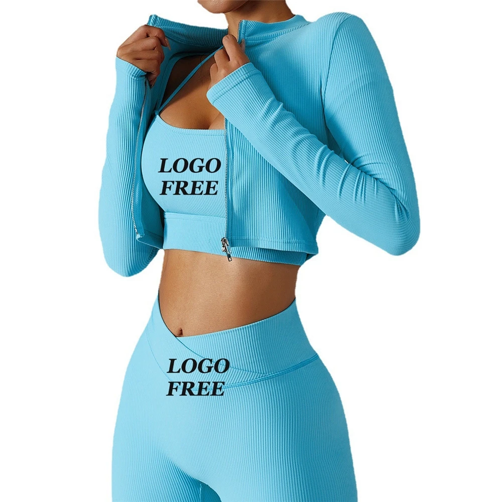Free Custom Logo 2023 New Hot Wholesale Women Yoga Leggings Running Workout Clothing Yoga Suit Top Sports Wear Gym Fitness Set