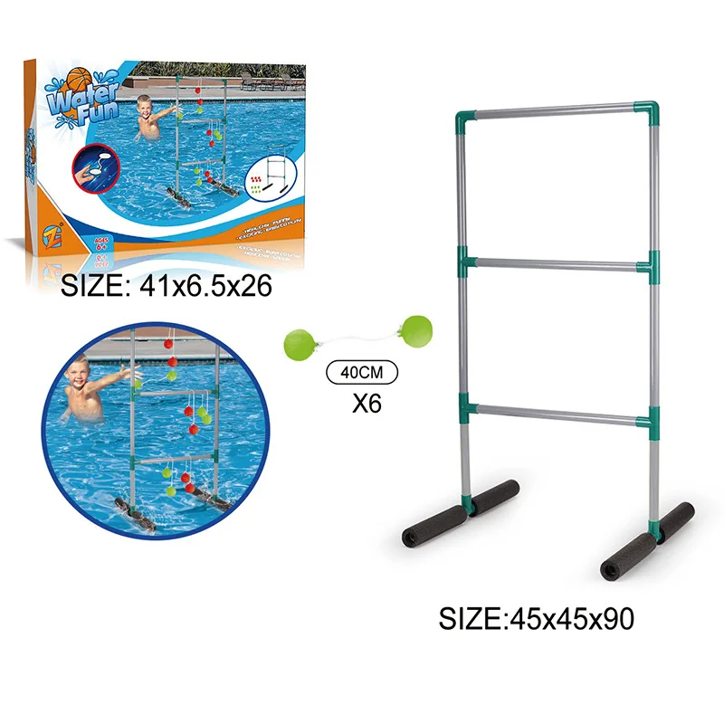 Easy oem kids outdoor swimming pool sports floating toss toy water throwing ladder ball game