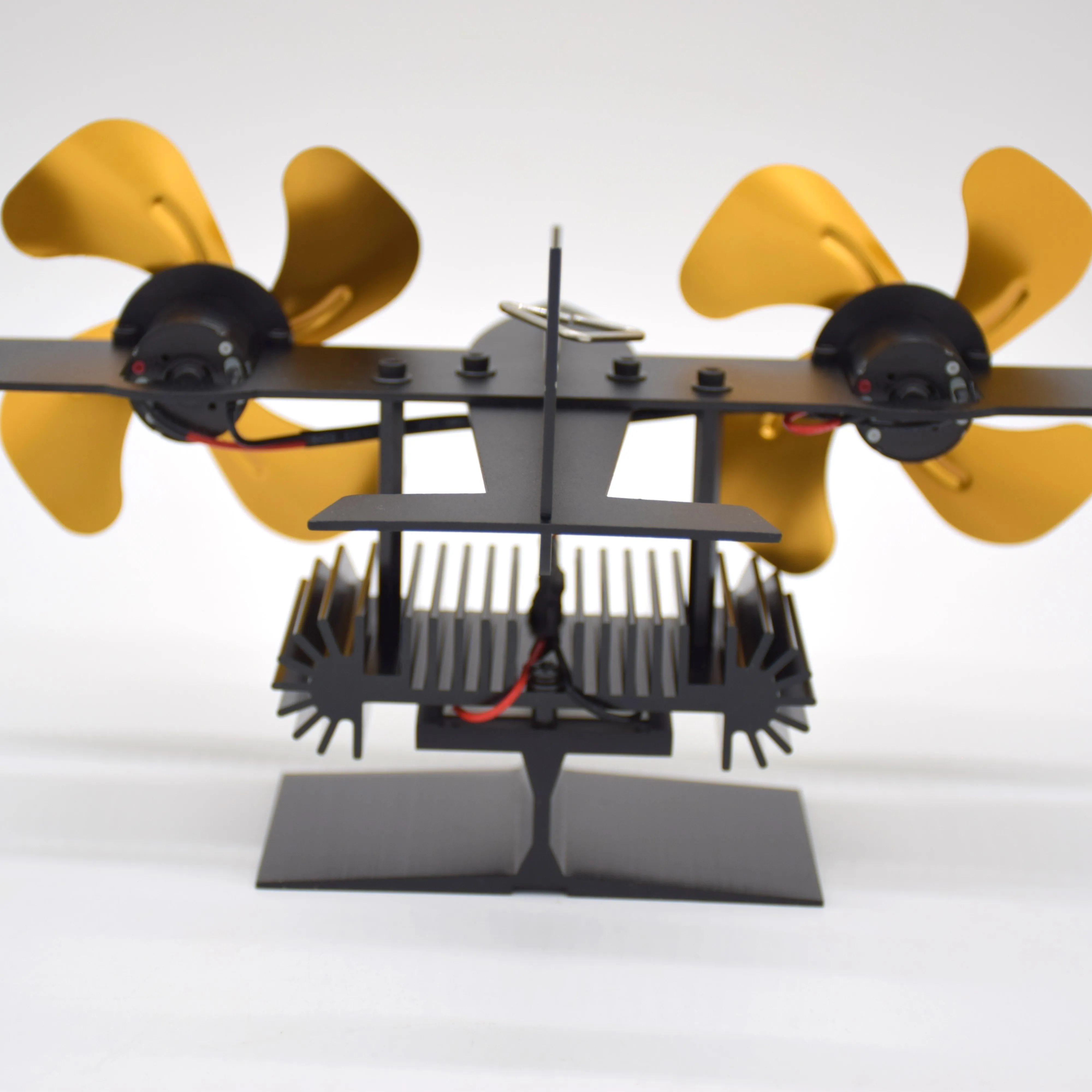 Factory Selling Black 4 Blade Fireplace Fan Portable Heat Powered Air Conditioner Fireplace Flue Exhaust Fan