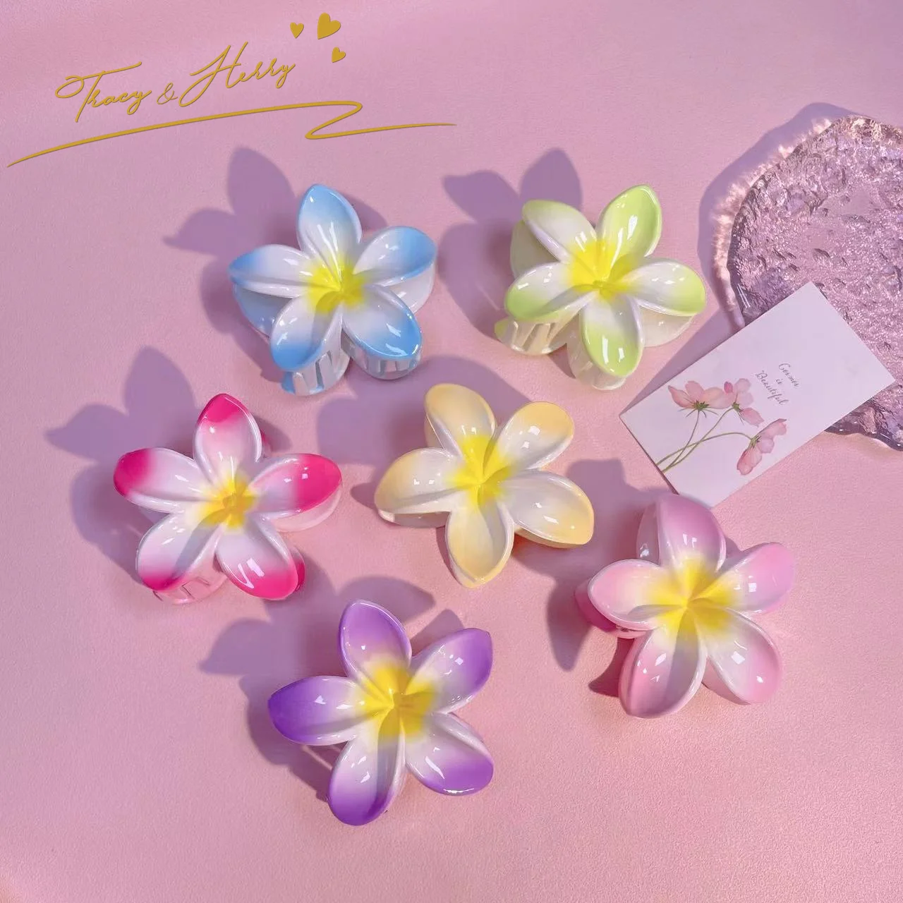 Акриловые хавайские зажимы для волос