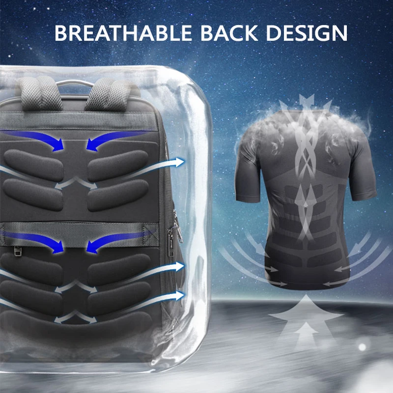 BOPAI Fashion 15.6 Inch Laptop Anti Theft Backpack USB Charging Men Large Capacity Nylon Compact Unisex Business Back Pack