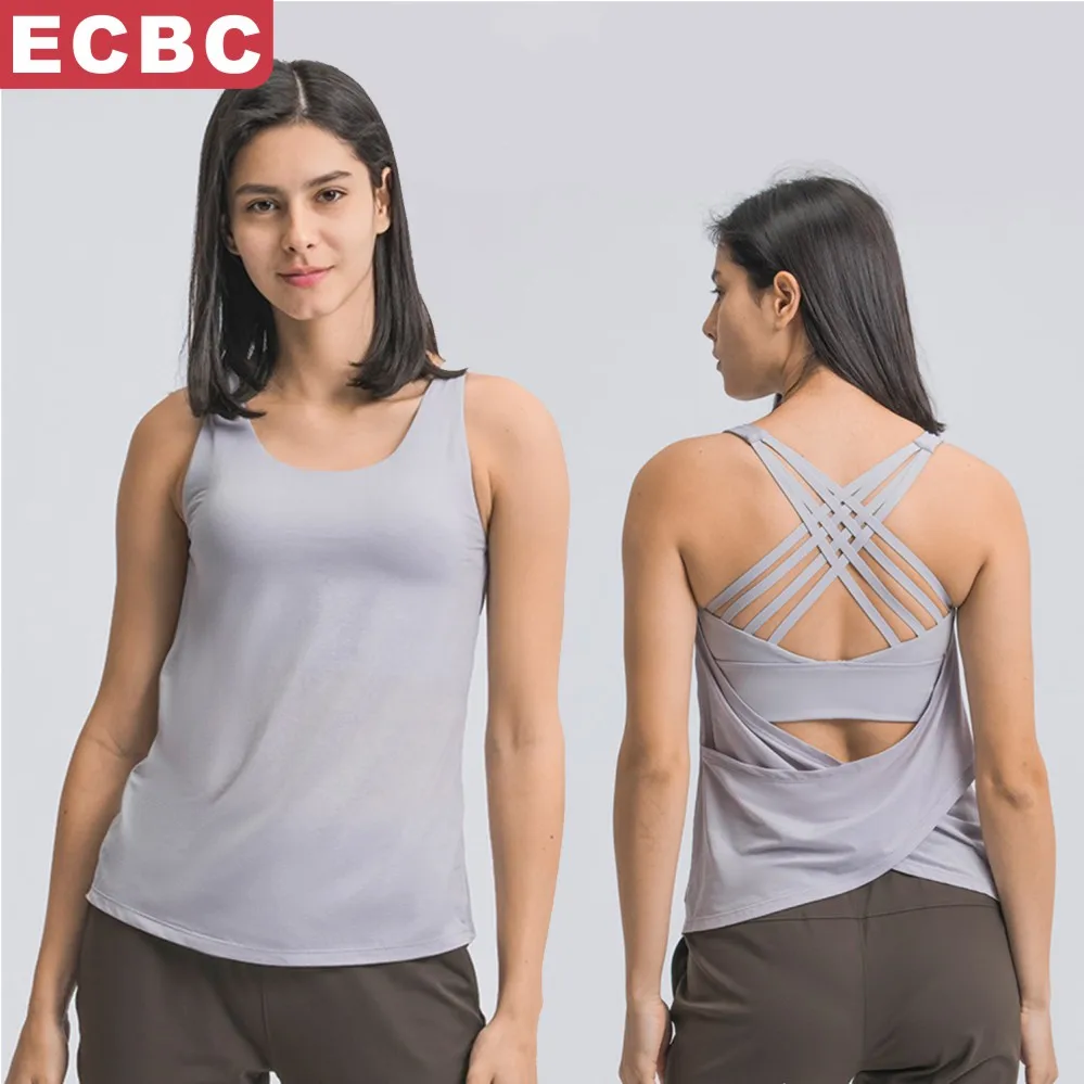 New Align Exercise Clothing For Women Running Vest Sports Blouse With Breast Pad Loose Breathable Workout Yoga Top
