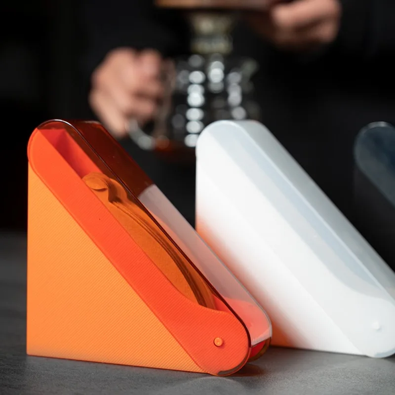 High Quality Hand Brewed Coffee Accessories Dust proof ABS Fan Shaped Paper Storage Box Coffee filer paper holder