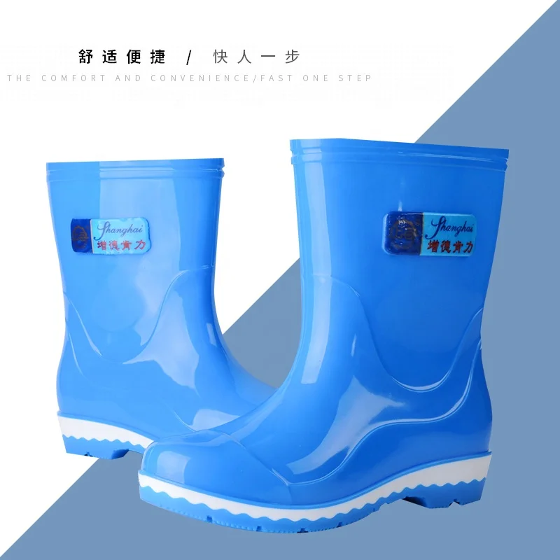 
Rubber Fashion Working Waterproof Pvc Short Ankle Girl Glitter for Women Ladies Cheap Rain Boots 