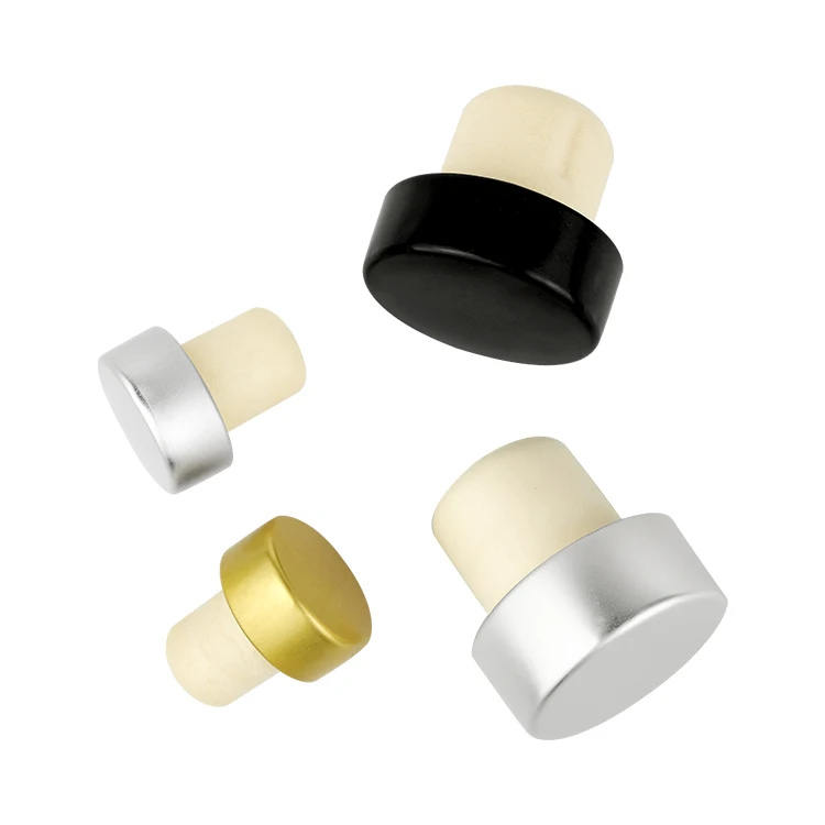 Silver Golden Black 28mm Food Grade Bar Top T Cork Polymer Cork for Vodka