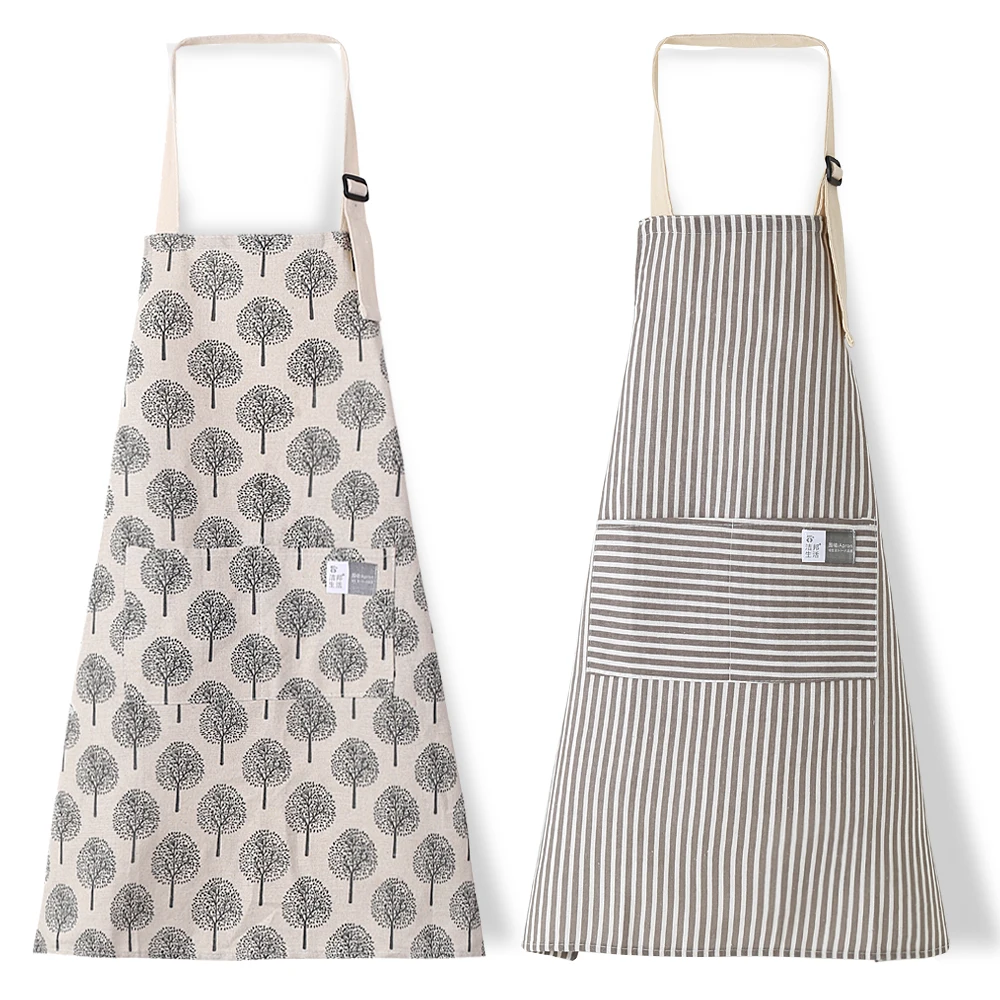 Cooking kitchen Baking Aprons for Women with Pockets Vintage Cotton Linen CLLA001
