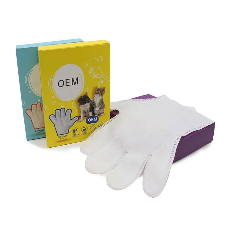 Dogs cat pet cleaning grooming brushes gloves Pet free wash non woven cleaning glove