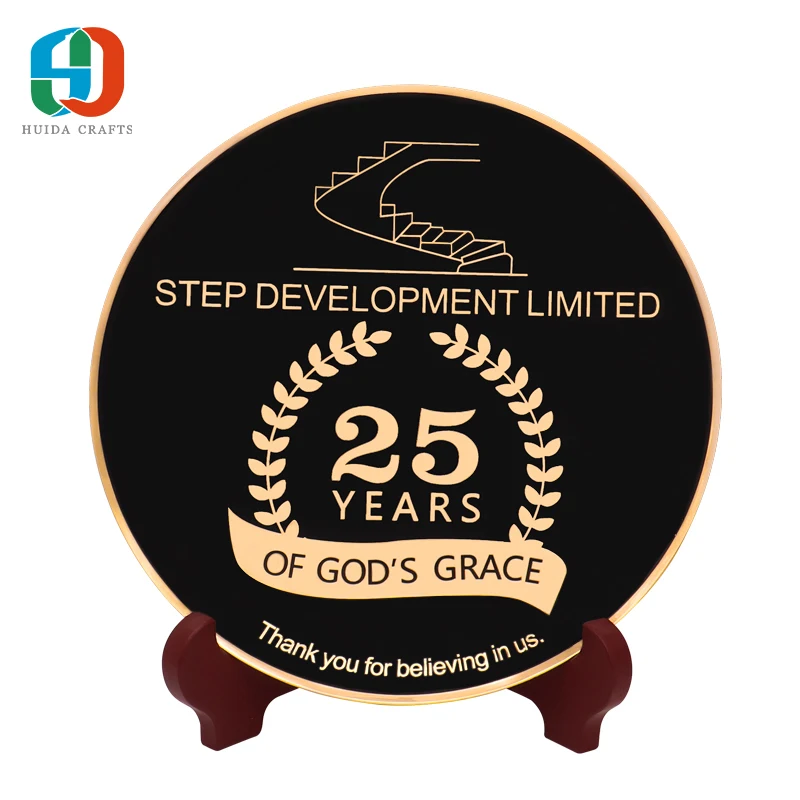 
Custom Size High-end Government Military Souvenir Tourism Gift Loyal Employees Awards Commemorative Plate 