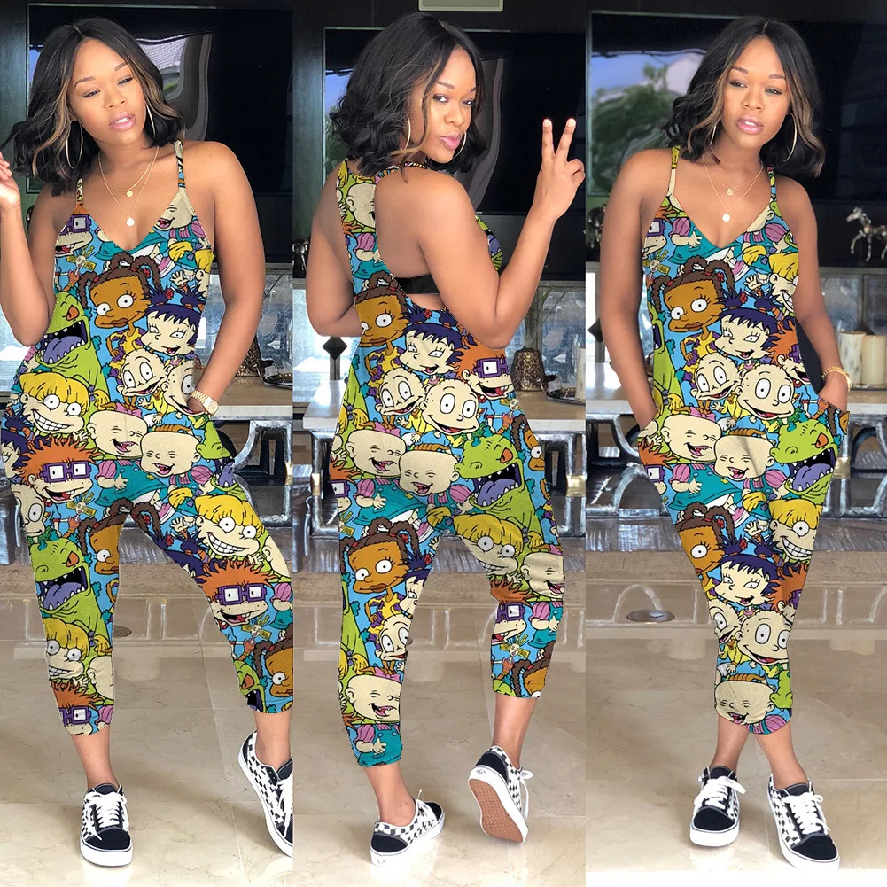 Hot Selling Sleeveless Jumpsuit Women Sexy Bodycon Spaghetti Strap Jumpsuit